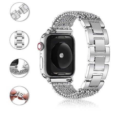 [MO144] ★Apple Watch belt 38mm/41mm/42mm/40mm/44mm/45mm★ アップルウォッチ 替えベルト チェーン メタル ブレスレット 切り替え