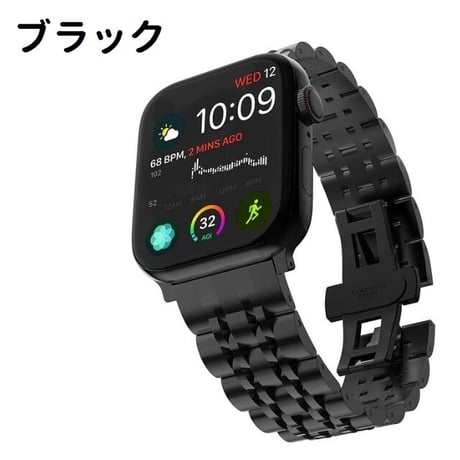 [MO207] ★Apple Watch belt 38mm/42mm/40mm/44mm★ アップルウォッチ 替えベルト メタリック ステンレススチール ワンカラー ラインアクセント ビジネスシーン