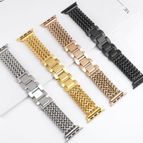 [MO144] ★Apple Watch belt 38mm/41mm/42mm/40mm/44mm/45mm★ アップルウォッチ 替えベルト チェーン メタル ブレスレット 切り替え