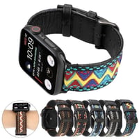 [MO236] ★Apple Watch belt 38mm/40mm/42mm/44mm ★ アップルウォッチ 替えベルト 刺繍 民族調 エスニック レザー ヴィンテージ風