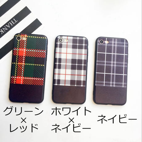 【SI028】★ iPhone 6 / 6s / 6Plus / 6sPlus / 7 / 7Plus ★ シェル型 ケース ( 3パターン ) 英国風 タータン チェック おしゃれ 大人 シンプル
