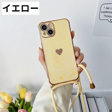 [MO189] ★iPhone7/8/SE(第2.3世代)/12/13/Pro/Pro Max★ iPhoneケース ショルダー シェル型 シリコン ニュアンスデザイン ハート