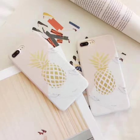 [NW203]  ★ iPhone 6 / 6s / 6Plus / 6sPlus / 7 / 7Plus / 8 / 8Plus ★ シェルカバー ケース 大理石 パターン パイナップル