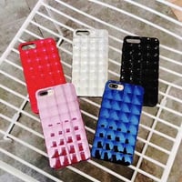 [MD434] ★ iPhone 6 / 6s / 6Plus / 6sPlus / 7 / 7Plus / 8 / 8Plus / X ★ シェルカバー ケース ハート キューブ メタリック 凹凸