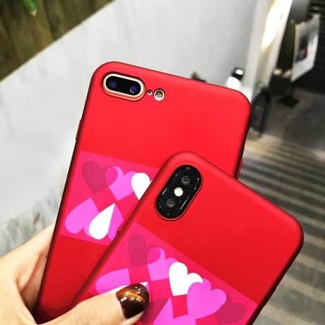 [MD408] ★ iPhone 6 / 6s / 6Plus / 6sPlus / 7 / 7Plus / 8 / 8Plus / X ★ シェルカバー ケース ハート グラデーション  可愛い