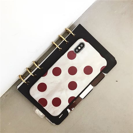 [NW557] ★ iPhone 6 / 6s / 6Plus / 6sPlus / 7 / 7Plus  / 8 / 8Plus / X ★ シェルカバー ケース ヴィンテージ レトロ ドット 水玉