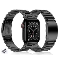 [MO217] ★Apple Watch belt 38mm/41mm/42mm/40mm/44mm/45mm ★ アップルウォッチ 替えベルト ステンレススチール メタリック アクセントホール