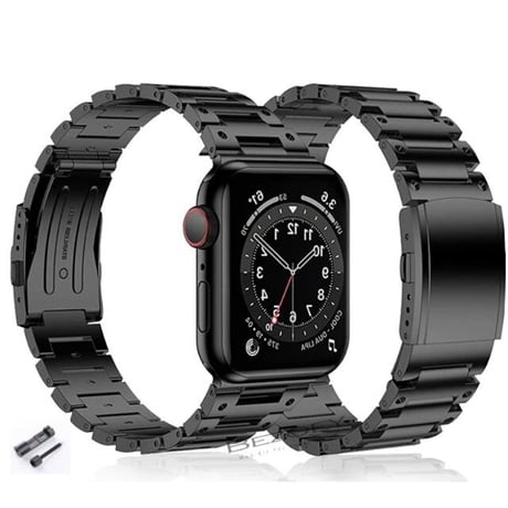 [MO217] ★Apple Watch belt 38mm/41mm/42mm/40mm/44mm/45mm ★ アップルウォッチ 替えベルト ステンレススチール メタリック アクセントホール