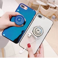 [MD433] ★ iPhone 6 / 6s /6Plus / 6sPlus / 7 / 7Plus / 8 / 8Plus / X ★ シェルカバー ケース スマイル グリップトック ブルーレイ