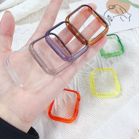 [MO221] ★Apple Watch Bumper case  41mm/45mm ★ アップルウォッチ バンパーケース 色付きクリアカラー クリア 透明 シンプル 汎用性