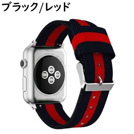 [MO164] ★Apple Watch belt 38mm/42mm/40mm/44mm★ アップルウォッチ 替えベルト ナイロン ストライプ バイカラー スポーティー