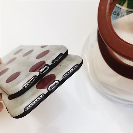 [NW557] ★ iPhone 6 / 6s / 6Plus / 6sPlus / 7 / 7Plus  / 8 / 8Plus / X ★ シェルカバー ケース ヴィンテージ レトロ ドット 水玉