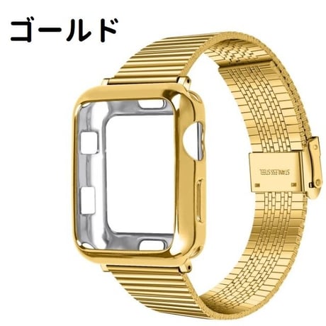 [MO041] ★Apple Watch belt 38mm/41mm/42mm/40mm/44mm/45mm★ アップルウォッチ バンパーケース+スチールバンド 替えベルト メタル スタイリッシュ