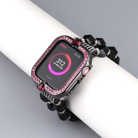 [MO121] ★Apple Watch Bumper Case 40mm/44mm★ アップルウォッチ バンパーケース 高見え 雫型ビジュー ラインストーン ラグジュアリー