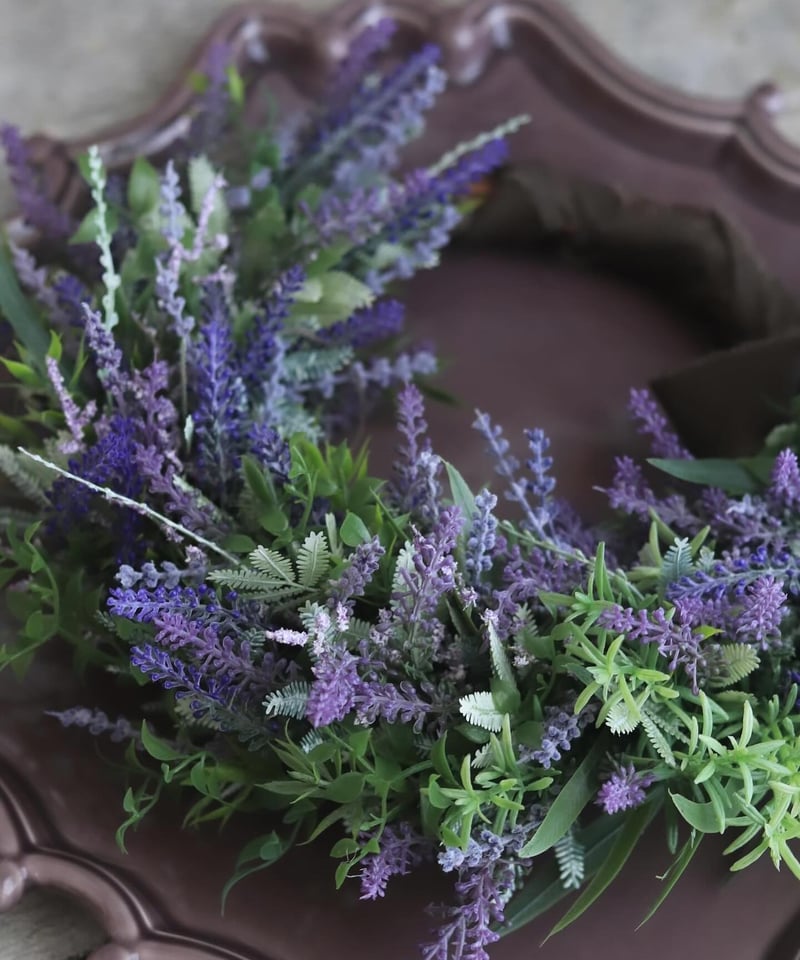 ラベンダーリース ラベンダーのミニリース直径15cm／アーティフィシャルフラワー