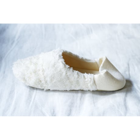 ORGANIC COTTON FUR MIX ROOM SHOES-B