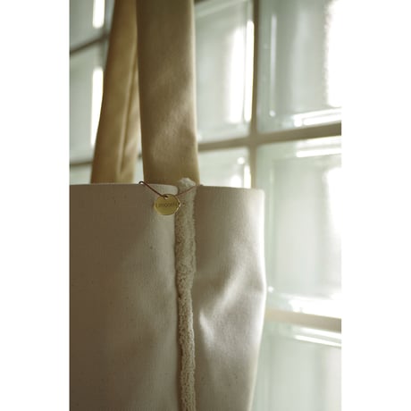 SHOULDER TOTE BAG-ORGANIC COTTON CANVAS+ULTRA SUEDE (BEIGE)
