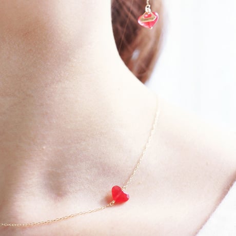 【K10 】 quartz heart necklace　・by YouuumuJewelry*