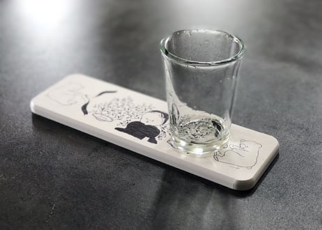 〈受注生産〉珪藻土トレイ 　耳から花生え女子