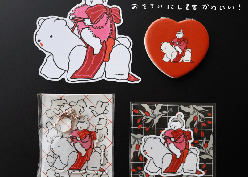 とても頑丈なステッカー「くまカーの女」 | nagakiperm ONLINE STORE