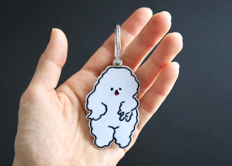 刺繍キーホルダー「ギャルピする犬」