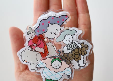 ふっくりアクリルクリップ 「ハンガーに吊られる人」