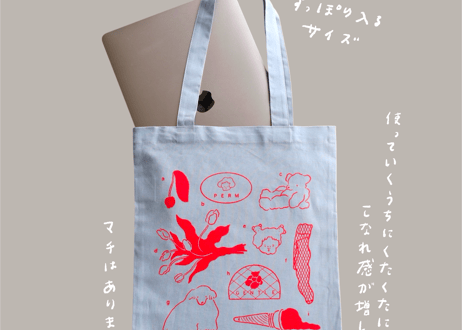 薄手トート「She is swollen(彼女はむくんでいます）」