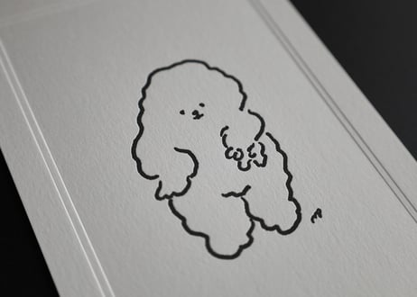ギャルピする犬フレームカード