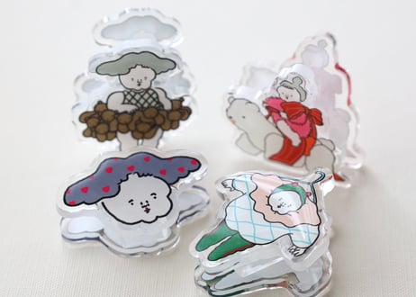 ふっくりアクリルクリップ 「ハンガーに吊られる人」
