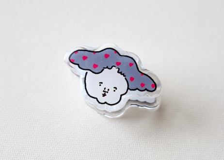 ふっくりアクリルクリップ 「ハート柄ヘアーの女」