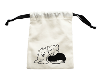 白巾着「犬と離れたくない人」