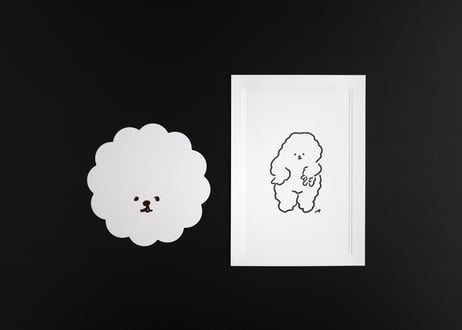 ギャルピする犬フレームカード