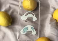 〈受注生産〉TPU素材スマホケース／頭に動物が刺さってるタイプの女