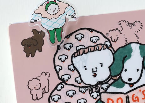 ふっくりアクリルクリップ 「ハンガーに吊られる人」
