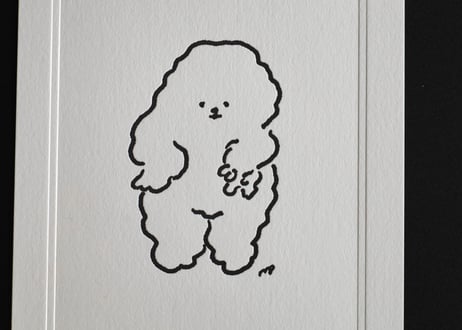 ギャルピする犬フレームカード