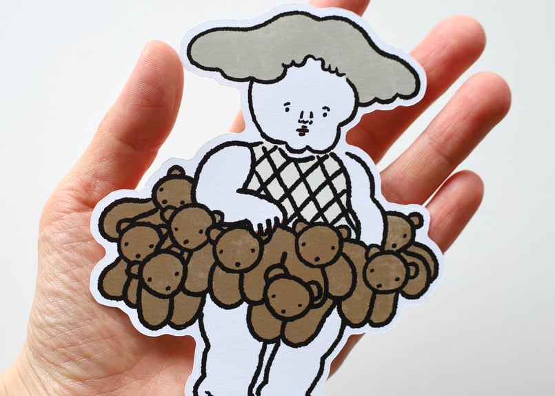 ダイカットカード「くまを履く女」 | nagakiperm ONLINE STORE
