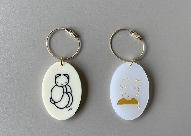 食堂で待ってる時に渡される札のキーホルダー「ブサイク証明写真