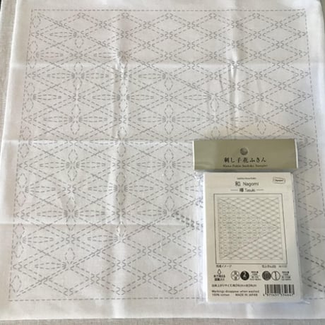 オリムパス　刺し子花ふきん　Nagomi　白  new