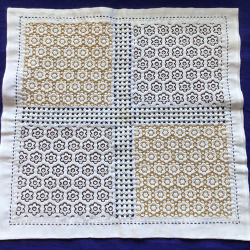 オリムパス 刺し子花ふきん La bouquetiere 白 | faboomaestore