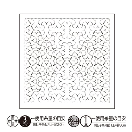 オリムパス　刺し子花ふきん　Nagomi　白