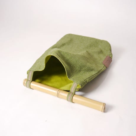 のれんバッグ・小　鮫小紋　緑