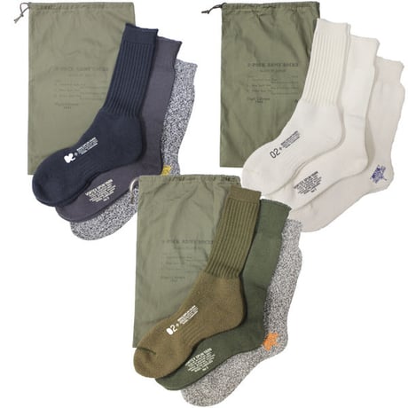 Nigel Cabourn（ナイジェルケーボン）"3-PACK ARMY SOCKS"