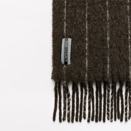 OUR LEGACY（アワー レガシー）"ESTATE SCARF - Brown Pinstripe Fuzzy Alpaca"