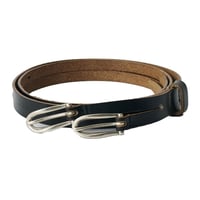 OUR LEGACY（アワー レガシー）"TWIN TONGUE BELT - Black Chromexcel Leather"