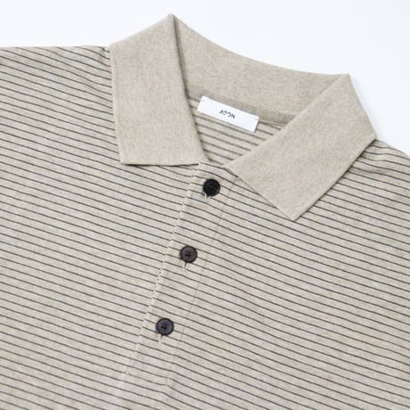 ATON（エートン）"SUVIN DOUBLE JERSEY LONG SLEEVE POLO SHIRT"