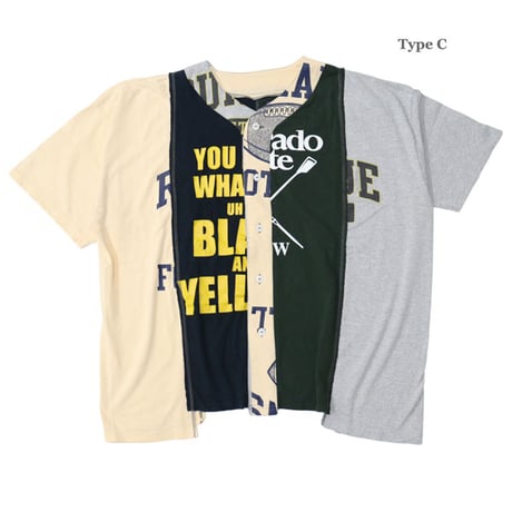 REBUILD BY NEEDLES（リビルドバイニードルス）"4 Cut Wide Baseball Tee - College"