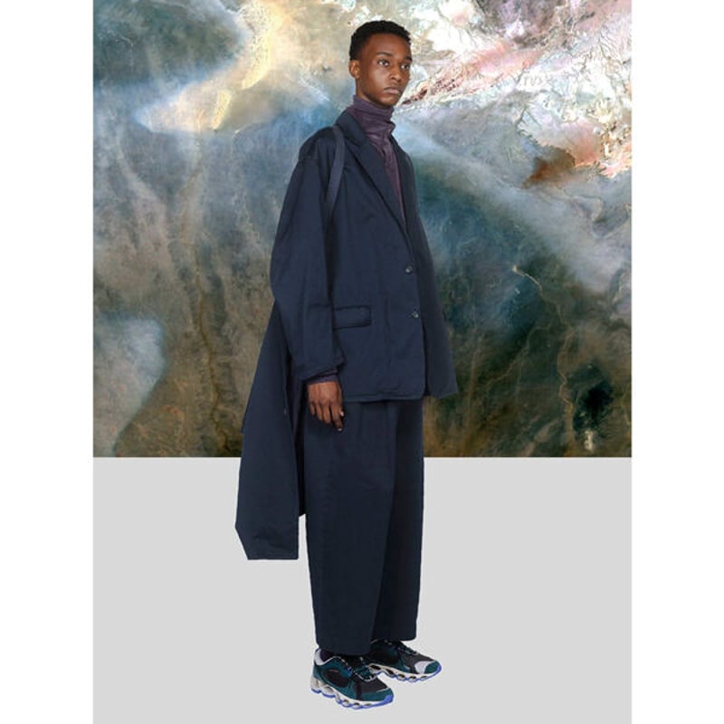 グルフペーパー Graphpaper ワイド チノパン ネイビー グルフペーパー Graphpaper ワイド チノパン ネイビー