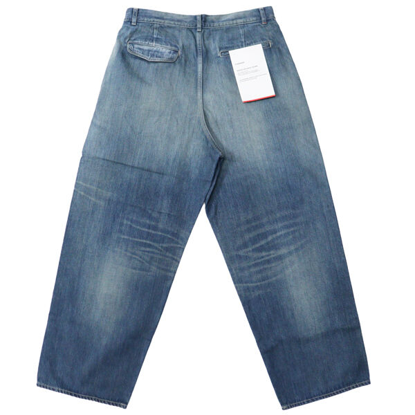 グラフペーパー セルビッジデニム ツータックパンツ ブラック