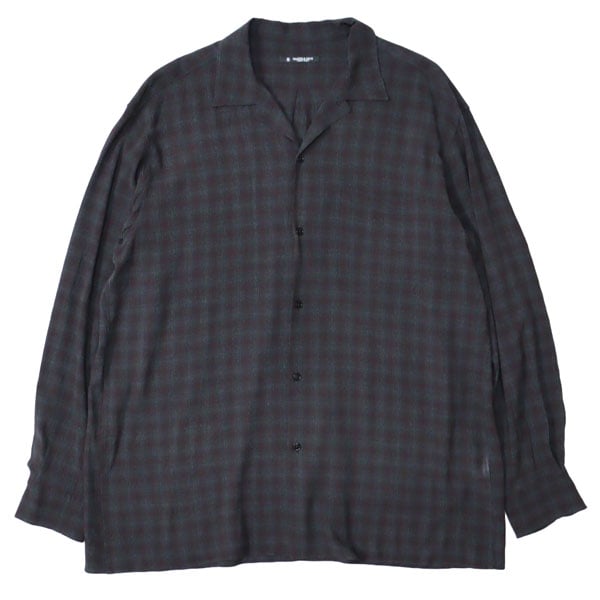 サイズ2 マーティーアンドサンズ 強撚レーヨン オープンカラーシャツ