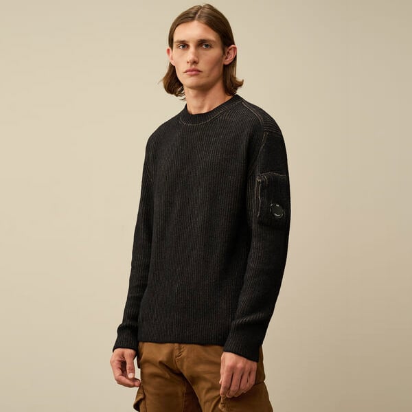 24ss C.P. Company クルーネックセーター ニット　オリーブ C.P.COMPANY】Fleece Knit Jumper | MICHELLE STORES